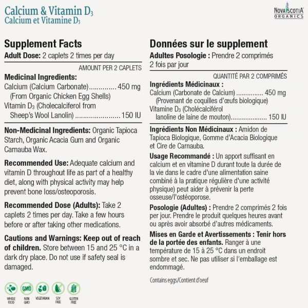 calcium and vitamin D nutritional information