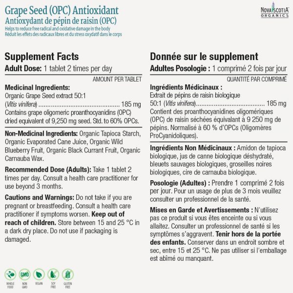 grape seed (OPC) nutritional information