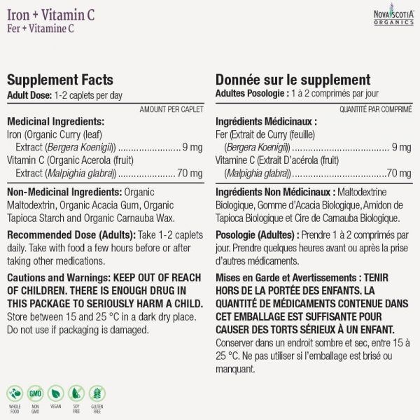Iron + Vitamin C nutritional information