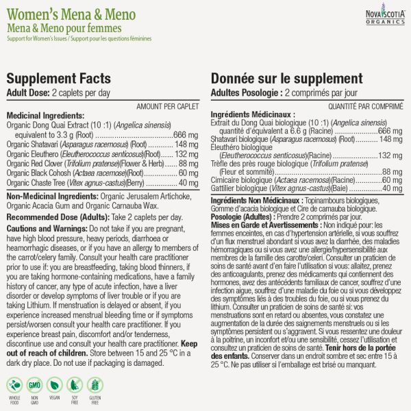 Women's Mena & Meno Balance Formula nutritional information